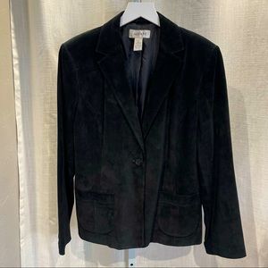 Alfani | Blazer | Suede | One Button | Black | XL